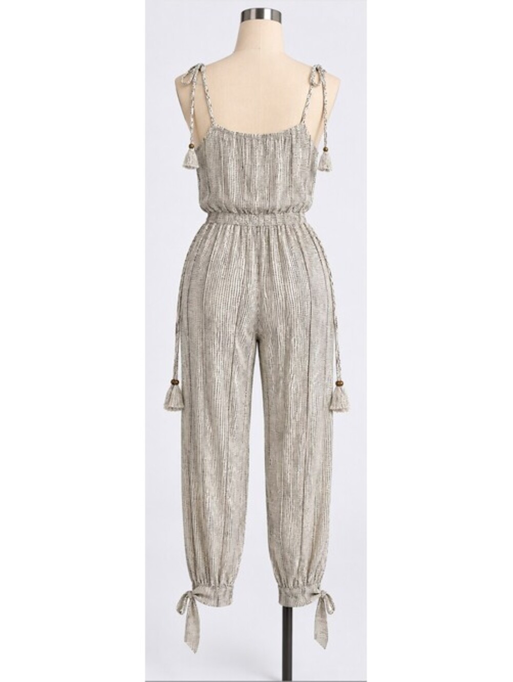 Dress Forum Womens S Boho Printed Tie Strap Jumpsuit - Picture 2 of 7